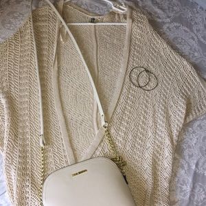 Rib Knit Cream Cardigan